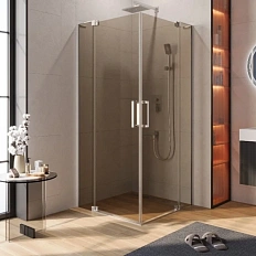 Душевой уголок Cezares Slider 100х110 см стекло бронзовое профиль хром