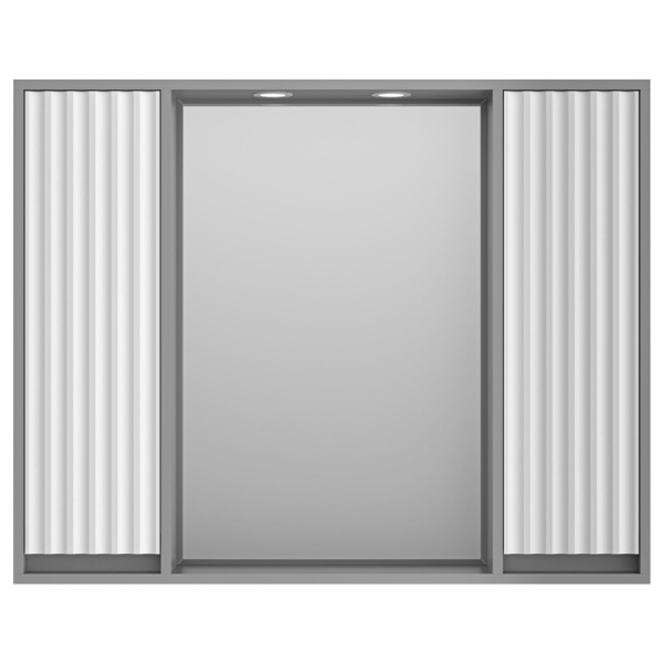 Зеркальный шкаф с подсветкой Brevita Balaton 100 см белый, серый BAL-04100-01-01 (детальная фотография), нет в наличии