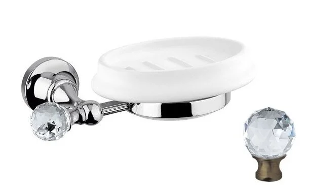 Мыльница Cezares Olimp хром, с кристаллом Swarovski OLIMP-SOD-01-Sw (детальная фотография), настенные