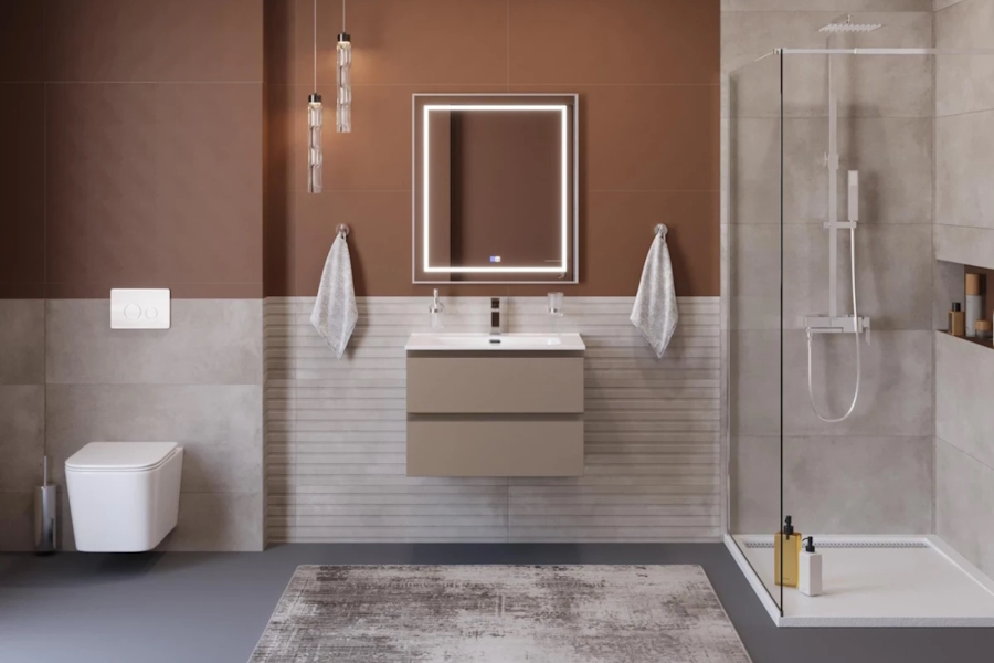 Тумба под раковину подвесная BelBagno Kraft 70 см бежевый матовый KRAFT 39-700/390-2C-SO-СO (детальная фотография), в наличии