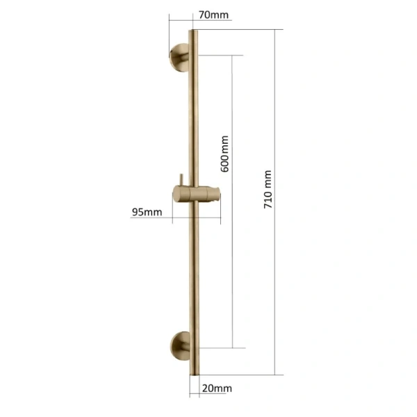 Душевая штанга Boheme Uno графит глянцевый 420-SGM (детальная фотография), штанги для душа