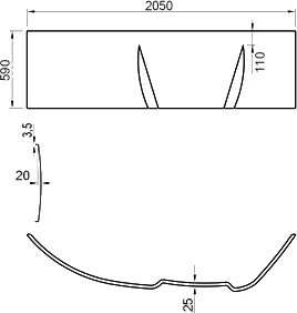 Передняя панель Ravak Asymmetric 170 см белая, левая CZ48100000 (детальная фотография) index_2