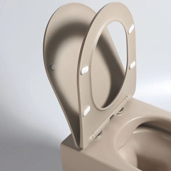 Унитаз подвесной Vincea Evo капучино матовый VT1-34SMC (детальная фотография), с горизонтальным, прямым выпуском, с прямым выпуском