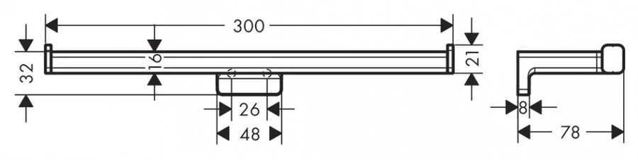 Бумагодержатель Hansgrohe AddStoris черный матовый 41748670 (детальная фотография), современные, hi-tech
