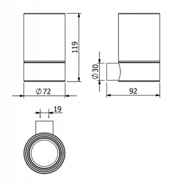 Стакан для ванной Kludi Vela R черный 5897539 (детальная фотография), современные, hi-tech