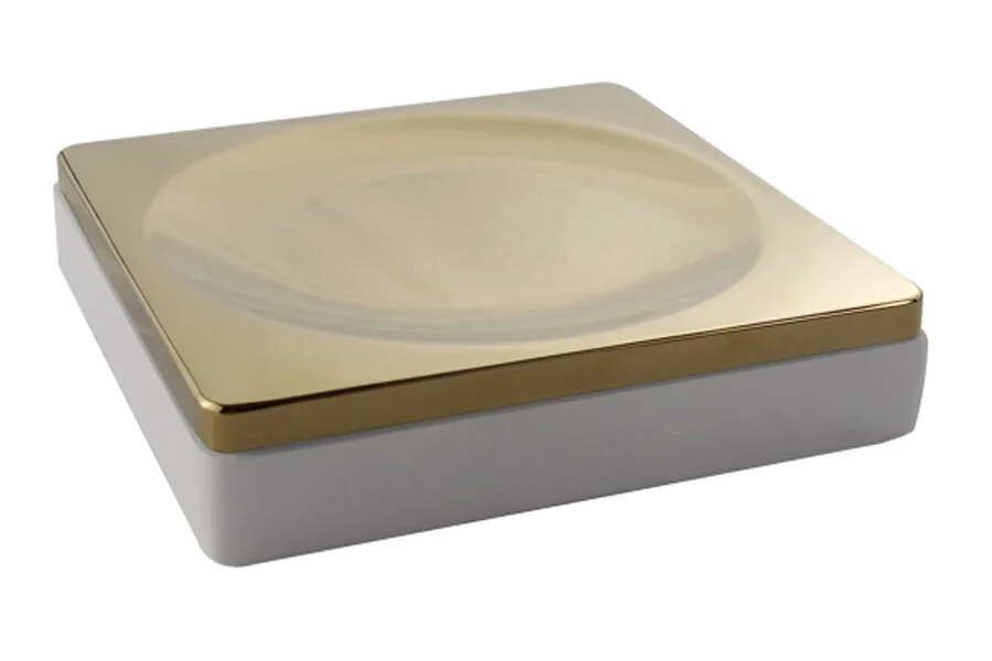 Мыльница Boheme белая/золото 10960-W-G (детальная фотография)