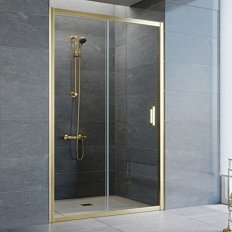 Душевая дверь профиль золотой стекло прозрачное Vegas-glass