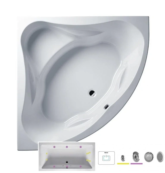 Ванна гидромассажная Riho Neo 150 x 150 см, FLOW BC3500500000000_FLOW (детальная фотография)