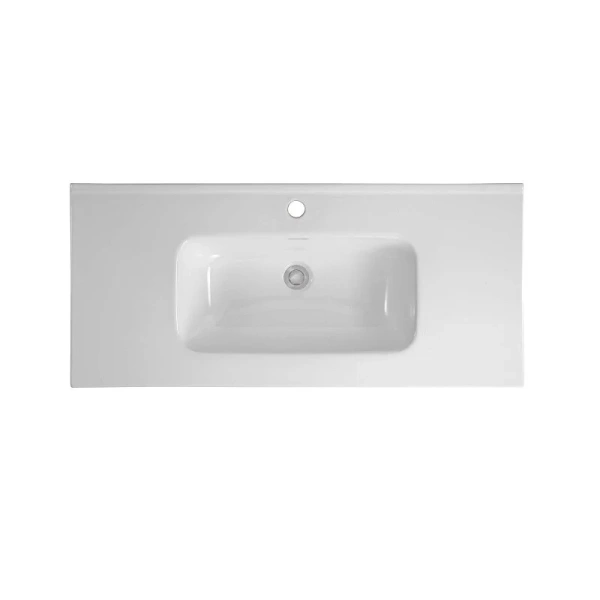 Тумба с раковиной подвесная Акватек Вега 100 см белый матовый AQ77100-MW (детальная фотография), белая