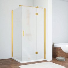 Душевой уголок профиль золотой стекло сатин Vegas-glass
