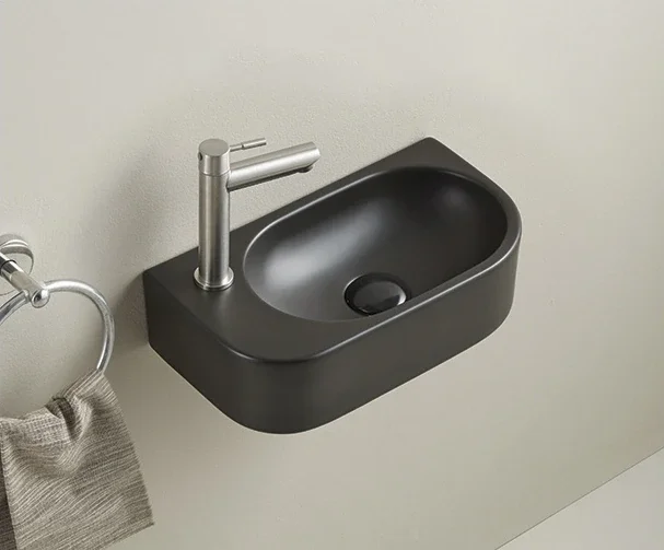 Раковина GID Suspendido Bm9274R 40 см правосторонняя черная 62204R (детальная фотография), современные, hi-tech