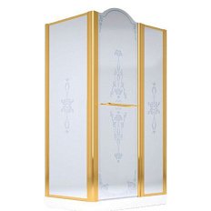 Душевой уголок Migliore Diadema 120х80 см профиль бронза стекло матовое декорированное