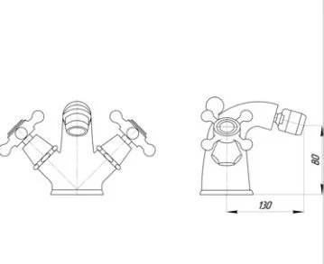Смеситель для биде Migliore Prestige золото 27257 (детальная фотография), для биде