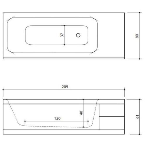 Ванна Balteco Integra 210 с фронтальной панелью (детальная фотография), глубокие index_2