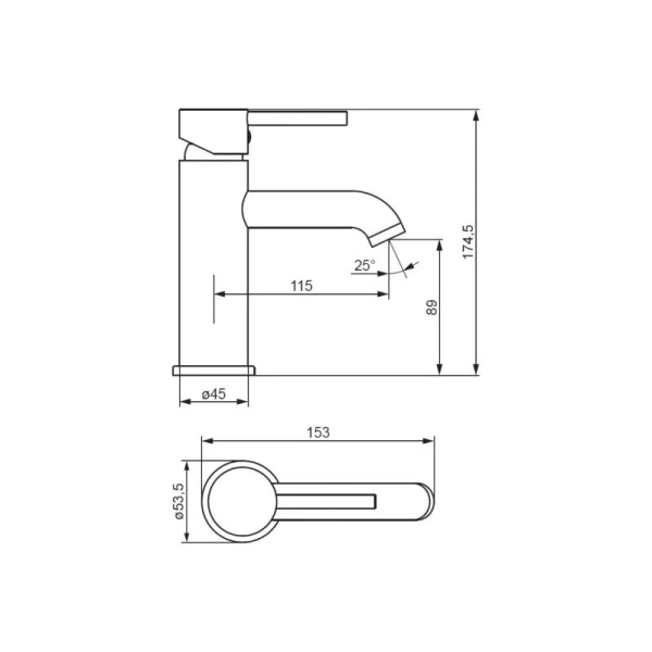 Смеситель для раковины Damixa Scandinavian Pure черный матовый 360210300 (детальная фотография), для раковины