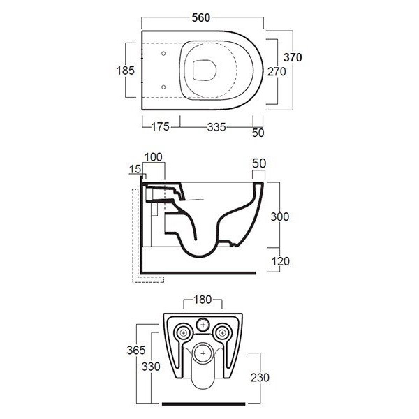 Схема (детальная фотография), без бачка, со скрытым бачком