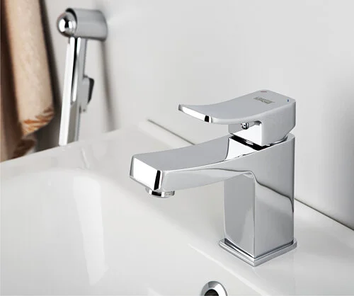 Смеситель с гигиеническим душем WasserKRAFT Aller хром 1068 (детальная фотография), современные, hi-tech