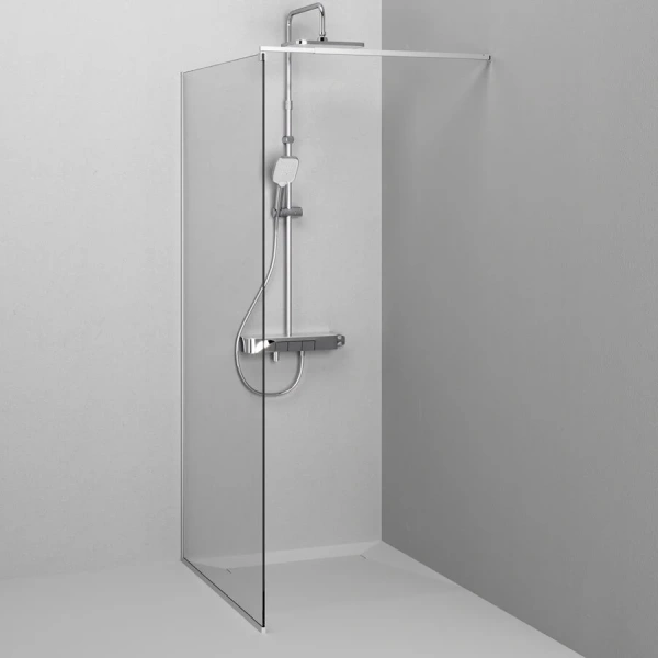 Душевая перегородка Am.Pm Func 100 см профиль хром W84WI-100-F1-MTE (детальная фотография), 100 см