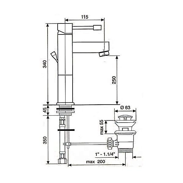 Схема (детальная фотография), для раковины