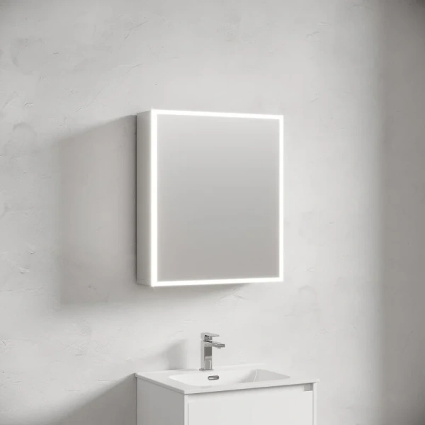 Зеркальный шкаф с подсветкой Sancos Evoke 60 см серый SC8060 (детальная фотография), сенсорное