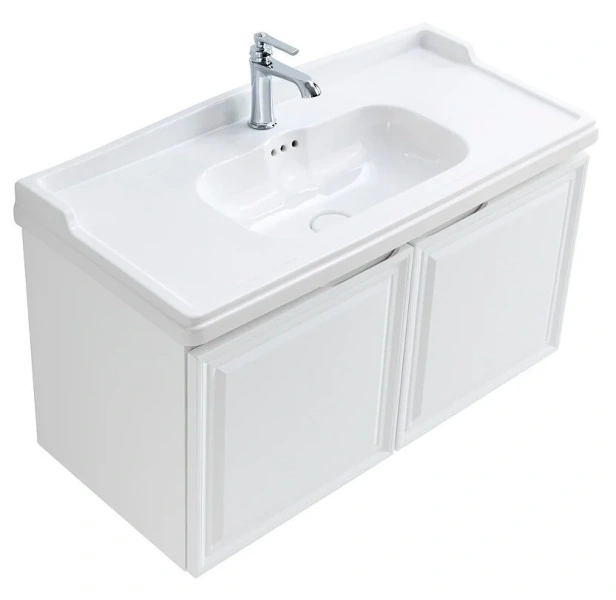 Тумба с раковиной подвесная Cezares Giubileo-1000-2A-SC-BL 100 см с двумя распашными дверцами (детальная фотография), подвесная, пристенная