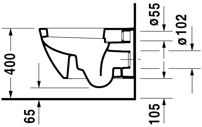 Унитаз подвесной Duravit Happy D.2 с крепежем durafix 2221090000 (детальная фотография), современные, hi-tech, прямоугольные