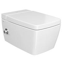 Унитаз подвесной с функциями VitrAflush и VitrAfresh безободковый, с емкостью для чистящей жидкости с функцией биде и встроенным смесителем Vitra Metropole 7672B003-1087