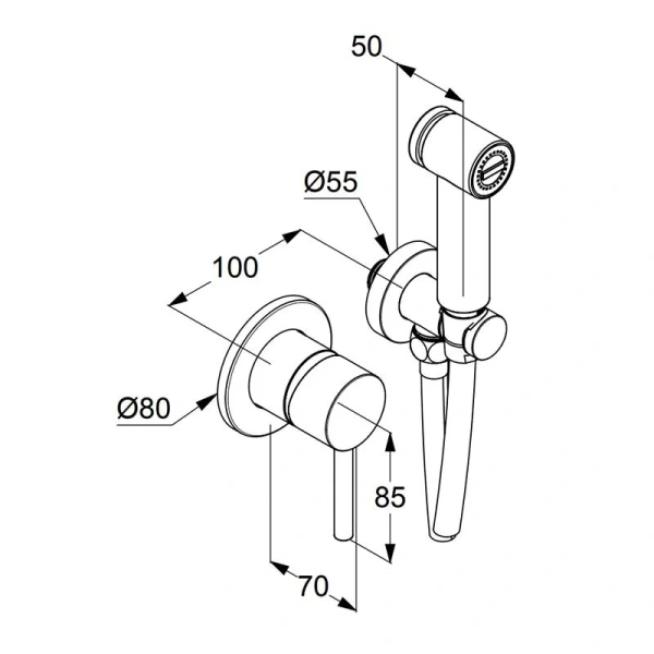 Гигиенический душ со смесителем Kludi Bozz золото брашированное 38998N076 (детальная фотография), для туалета