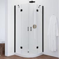 Душевой уголок профиль черный глянцевый стекло прозрачное Vegas-glass