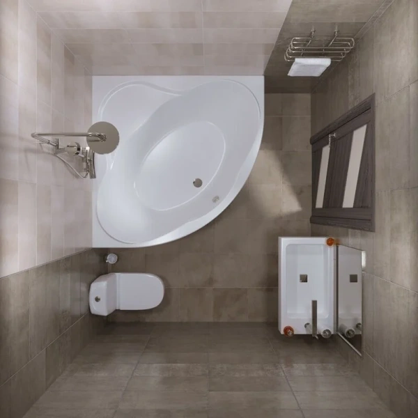 Ванна акриловая Triton OMP Грация Щ0000048049, 140 x 140 см, белая (детальная фотография), приставные, встраиваемые