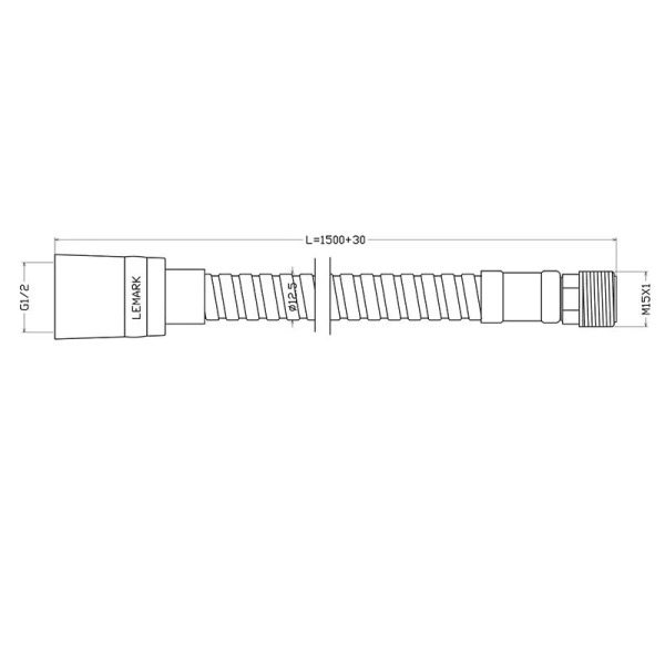 Шланг для душа Lemark хром LE8036S (детальная фотография), шланги для душа