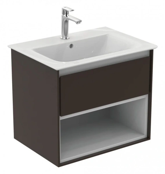 Тумба под раковину подвесная Ideal Standard Connect Air 60 см темно-коричневый матовый, белый матовый E0826VY (детальная фотография)