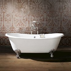 Ванна чугунная Devon & Devon Admiral 182х81 см ножки алюминий полированный