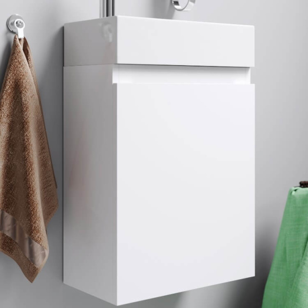 Тумба под раковину подвесная Aqwella Леон-МР 40 см белая Ln-MP.01.04/W (детальная фотография), современная, hi-tech