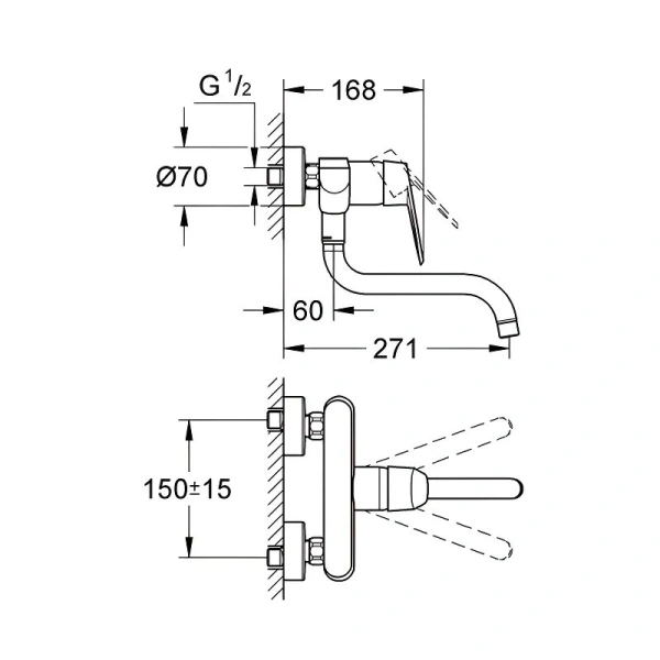 Смеситель для кухни Grohe Eurodisc Cosmopolitan 33772002 (детальная фотография), для кухни
