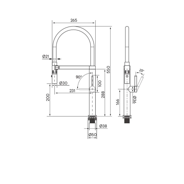 Смеситель для кухни Paulmark Leader антрацит Le214101-401 (детальная фотография), для кухни