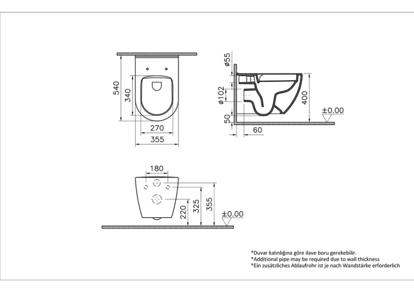 Унитаз с инсталляцией VitrA Mia безободковый 9873B003-7201 (детальная фотография), с инсталляцией