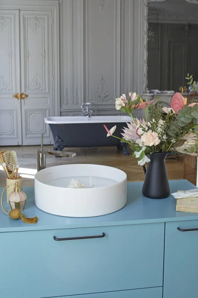 Раковина Jacob Delafon Delta Pure 41 см белая, без отверстия перелива E90012-0 (детальная фотография), в форме чаши, круглой формы