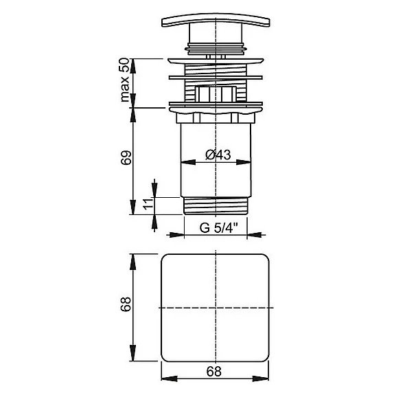 Донный клапан Click-Clack Alcaplast A393 (детальная фотография), в наличии