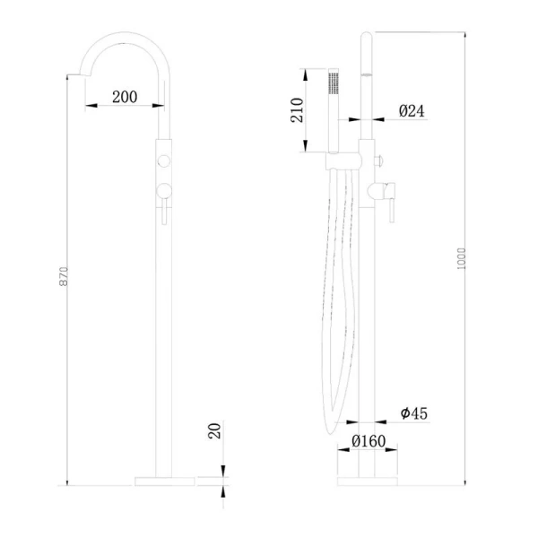 Смеситель для ванны Abber Wasser Kreis золото матовое AF8115G (детальная фотография), для ванны