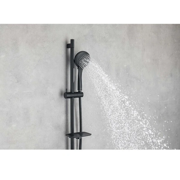 Душевой комплект Акватек Вега черный матовый AQ1072MB (детальная фотография), в наличии