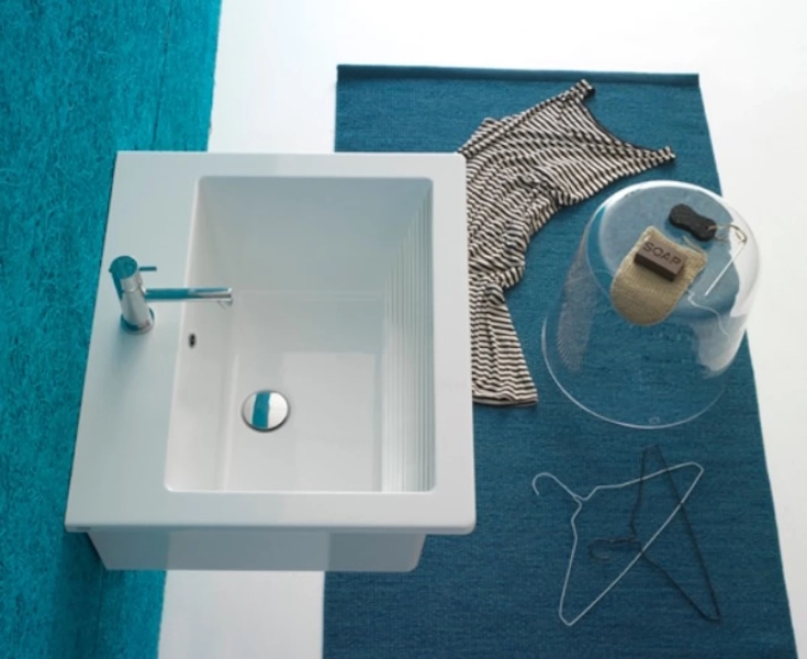 Раковина постирочная Globo Forty3 FO063 FO063.BI (детальная фотография), современные, hi-tech