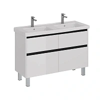 Тумба под раковину подвесная Lemark Combi 125 см белая с черной планкой