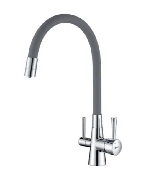 Смеситель для кухни Lemark Ursus хром/серый LM3075C-Gray (детальная фотография)