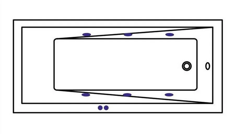 Ванна гидромассажная Whitecross Wave Soft, 170 х 70 см, увеличенная толщина акрила, усиленная армировка, белый/золото, 0101.170070.100.SOFT.GL (детальная фотография), современныe, hi-tech