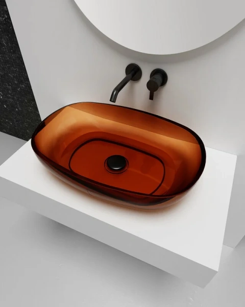 Раковина Abber Kristall AT2805 60 см накладная (детальная фотография), черные, другие