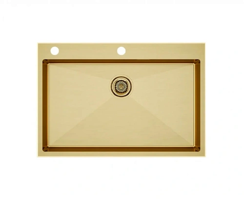 Мойка для кухни Paulmark Kroner-Edge 75 см брашированное золото - фото 3