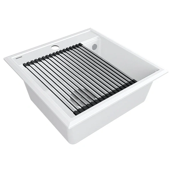 Мойка для кухни Paulmark Stepia 50 см белая PM115051-WH (детальная фотография)