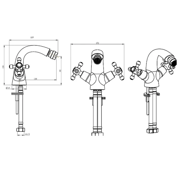 Смеситель для биде Boheme Flora бронза 316-FL (детальная фотография), для биде
