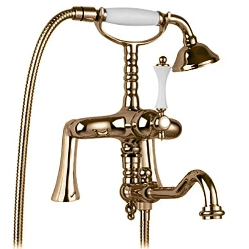 Смеситель для ванны Cezares Margot бронза, ручка белая - фото 3